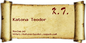 Katona Teodor névjegykártya